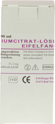 NATRIUMCITRAT-Lösung 3,13% Eifelfango