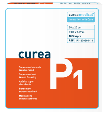 CUREA P1 superabsorb.Wundauflage 20x20 cm